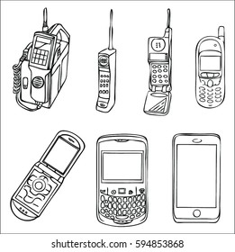 Mobile phone evolution,Vector illustration for design.