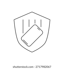 Handy fällt in einen Schild für Tropfenschutz.