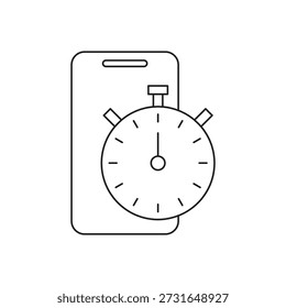 Celular com cronômetro de timer rápido símbolo
