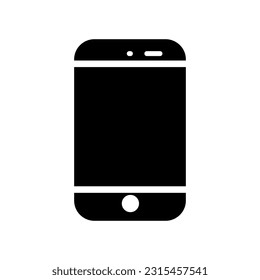 Mobile Phone Fill Icon Symbol Vector. Black Glyph Mobile Phone Icon