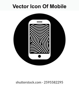 Mobile Phone Fingerprint Scanner Security Vector Icon Illustration Graphic Design