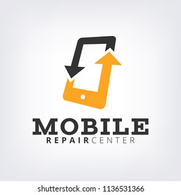 Mobile Phone Fix & Repair with Yellow Arrow Logo Template