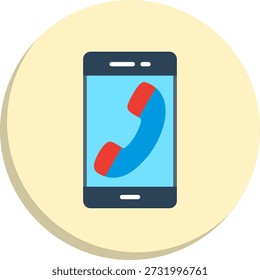 Symbol für flachen Kreis für Mobiltelefon