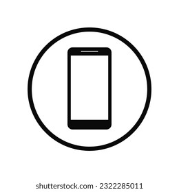 Mobile Phone Flat Circular Icon Isolated Vector Illustration