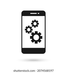 Diseño plano de teléfono móvil con señal de equipo.