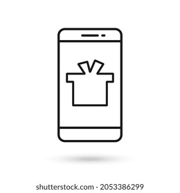 Mobile phone flat design with gift box sign.