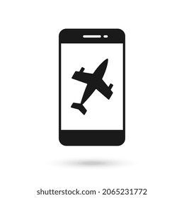 Flachbilddesign-Symbol für Mobiltelefone mit Airplan-Symbol