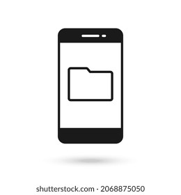 Flachbilddesign-Symbol für Mobiltelefone mit Dateisymbol