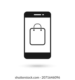 Handy-Wohnung Design mit Shopping-Tasche Schild.