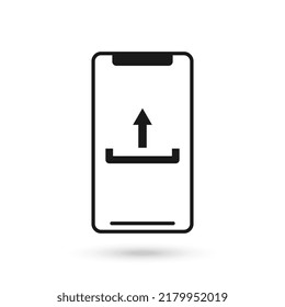 Handy-Wohnung Design mit Upload Symbol-Zeichen.