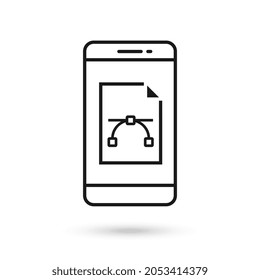 Diseño plano de teléfono móvil con señal de archivo vectorial.