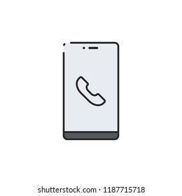 Mobile phone flat icon. Abstract smartphone. Vector illustration
