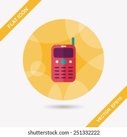 Mobile phone flat icon with long shadow,eps10