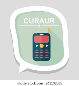 Mobile phone flat icon with long shadow,eps10