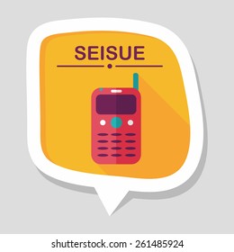 Mobile phone flat icon with long shadow,eps10
