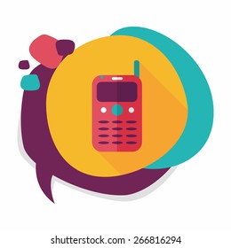 Mobile phone flat icon with long shadow,eps10
