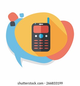 Mobile phone flat icon with long shadow,eps10