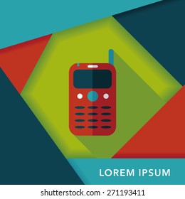 Mobile phone flat icon with long shadow,eps10