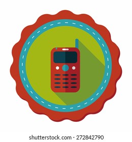 Mobile phone flat icon with long shadow,eps10