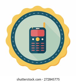 Mobile phone flat icon with long shadow,eps10