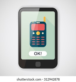 Mobile phone flat icon with long shadow,eps10