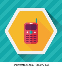 Mobile phone flat icon with long shadow,eps10