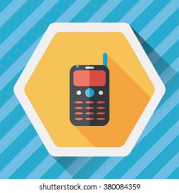 Mobile phone flat icon with long shadow,eps10