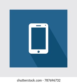 Mobile Phone flat icon with long shadow