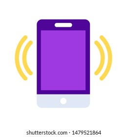 Mobile Phone Flat Icon on Purple Theme. Phone icon with purple shade. 