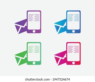 Mobile Phone flat minimal logo design