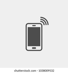 Mobile phone flat vector icon. Smartphone flat vector icon