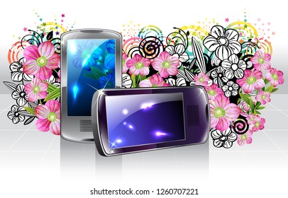 Mobile phone with flora design