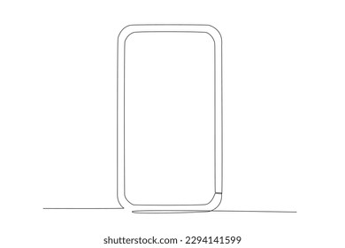 A mobile phone forms a straight angle. Angles one-line drawing