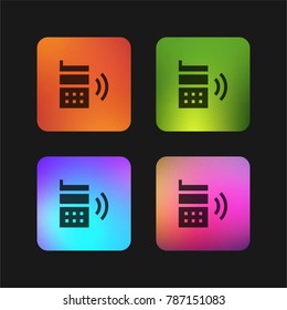 Mobile phone four color gradient app icon design