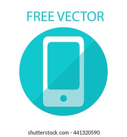 mobile phone free vector style flat