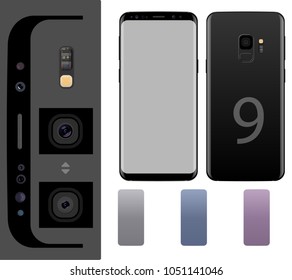 mobile phone front and back (Vector)