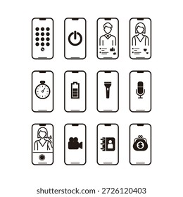Mobile phone function icons design