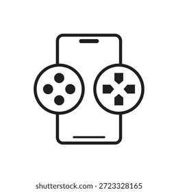 Icono negro sólido del Botón de la consola de juegos del teléfono móvil