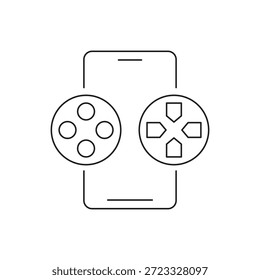 Consola de juegos de teléfono móvil y contorno de Botón de joystick