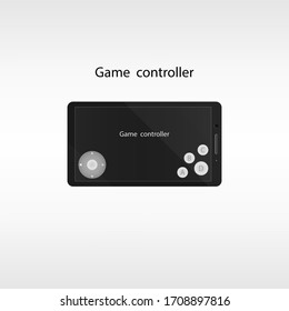 Mobile phone , Game control button , Gray background.