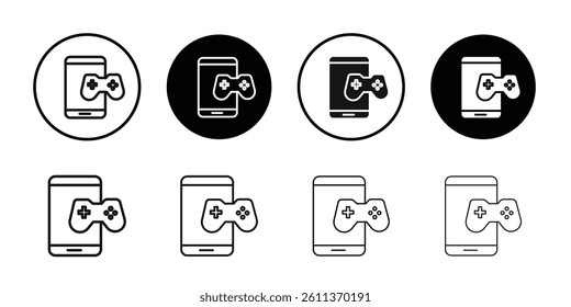 mobile phone game icon Flat art illustration in outline