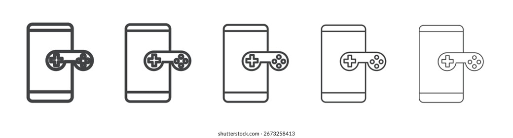 Símbolo de colección de ilustración simple de icono de juego de teléfono móvil
