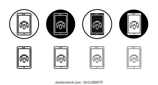 mobile phone game icon Thin line art collection