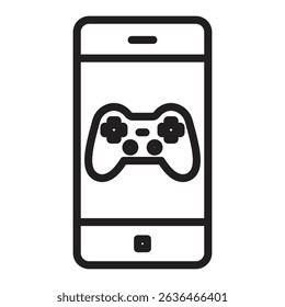mobile phone game icon Thin line illustration