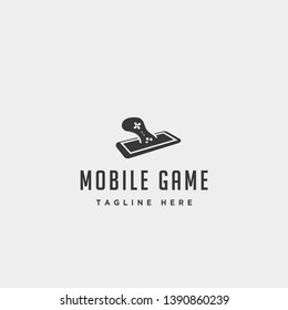 mobile phone game logo design template concept controller