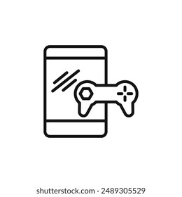 mobile phone game logo sign vector outline