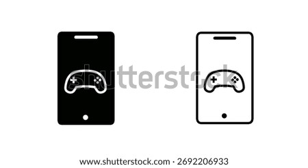 Mobile phone game set icon isolated on white background.