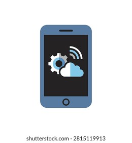 Mobile phone with gear and cloud
