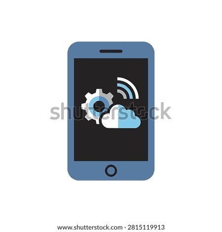 Mobile phone with gear and cloud