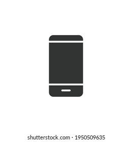Mobile phone glyph icon. Simple solid style. Minimal smartphone, telephone, cell phone concept. Vector illustration isolated on white background. EPS 10.